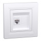 Розетка комп’ютерна RJ45 UTP Cat 6 з рамкою Schneider Electric Asfora, біла