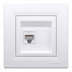 Розетка комп’ютерна RJ45 UTP Cat 6 з рамкою Schneider Electric Asfora, біла