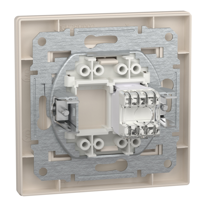 Розетка комп’ютерна RJ45 UTP Cat 6 з рамкою Schneider Electric Asfora, кремова