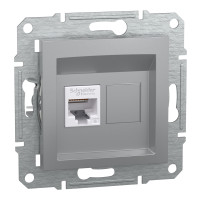Розетка комп’ютерна RJ45 UTP Cat 6 без рамки Schneider Electric Asfora, алюміній