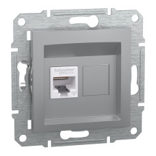 Розетка комп’ютерна RJ45 UTP Cat 6 без рамки Schneider Electric Asfora, алюміній