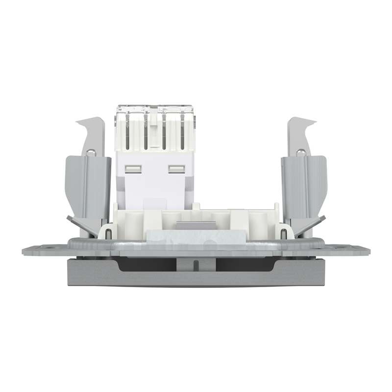 Розетка комп’ютерна RJ45 UTP Cat 6 без рамки Schneider Electric Asfora, алюміній