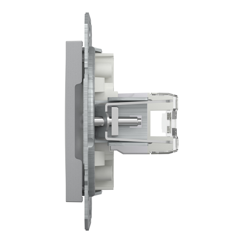 Розетка комп’ютерна RJ45 UTP Cat 6 без рамки Schneider Electric Asfora, алюміній