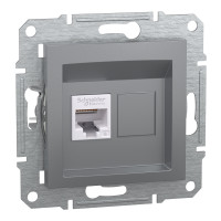 Розетка комп’ютерна RJ45 UTP Cat 6 без рамки Schneider Electric Asfora, сталь
