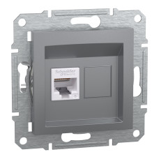 Розетка комп’ютерна RJ45 UTP Cat 6 без рамки Schneider Electric Asfora, сталь