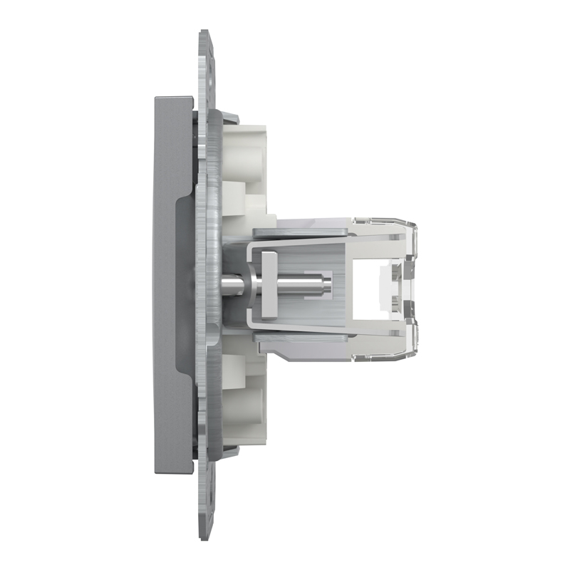 Розетка комп’ютерна RJ45 UTP Cat 6 без рамки Schneider Electric Asfora, сталь