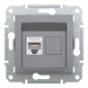 Розетка комп’ютерна RJ45 UTP Cat 6 без рамки Schneider Electric Asfora, сталь