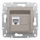 Розетка комп’ютерна RJ45 UTP Cat 6 без рамки Schneider Electric Asfora, бронза