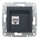 Розетка комп’ютерна RJ45 UTP Cat 6 без рамки Schneider Electric Asfora, антрацит