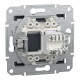 Розетка комп’ютерна RJ45 UTP Cat 6 без рамки Schneider Electric Asfora, антрацит