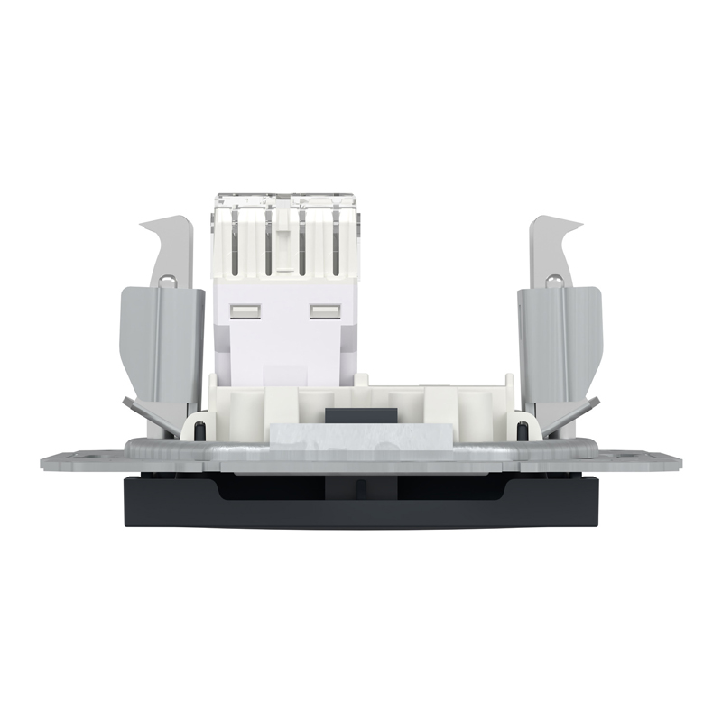 Розетка комп’ютерна RJ45 UTP Cat 6 без рамки Schneider Electric Asfora, антрацит