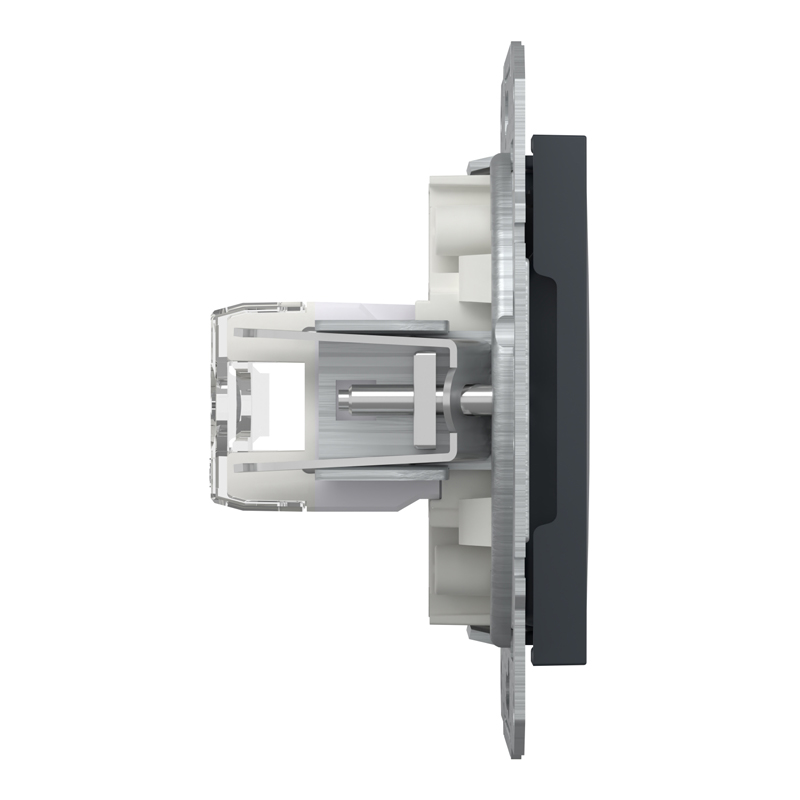 Розетка комп’ютерна RJ45 UTP Cat 6 без рамки Schneider Electric Asfora, антрацит