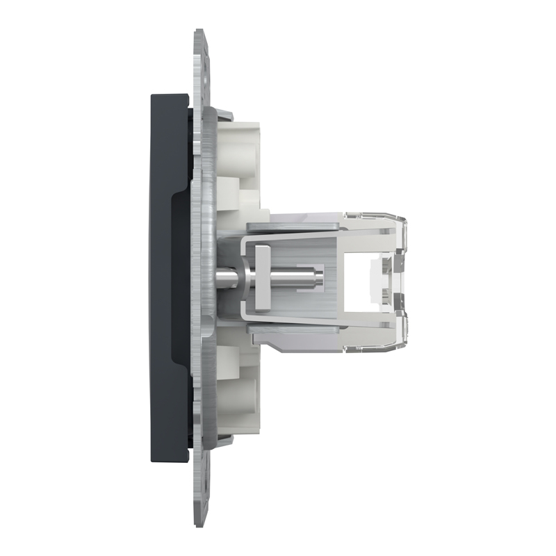 Розетка комп’ютерна RJ45 UTP Cat 6 без рамки Schneider Electric Asfora, антрацит