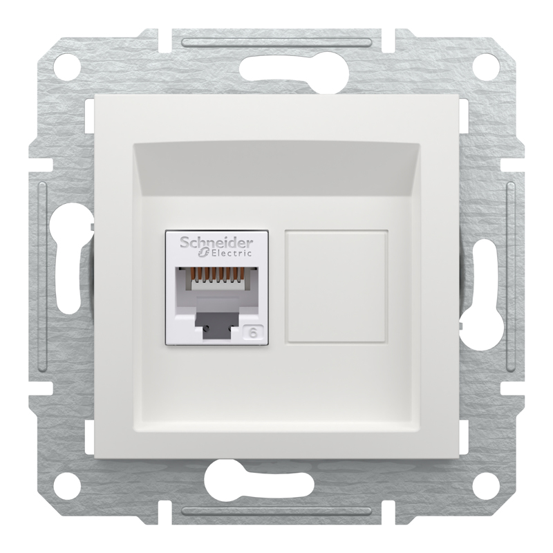Розетка комп’ютерна RJ45 UTP Cat 6 без рамки Schneider Electric Asfora, біла