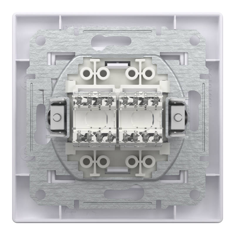 Розетка комп’ютерна подвійна 2×RJ45 UTP Cat 6 з рамкою Schneider Electric Asfora, біла