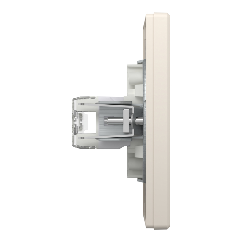 Розетка комп’ютерна подвійна 2×RJ45 UTP Cat 6 з рамкою Schneider Electric Asfora, кремова
