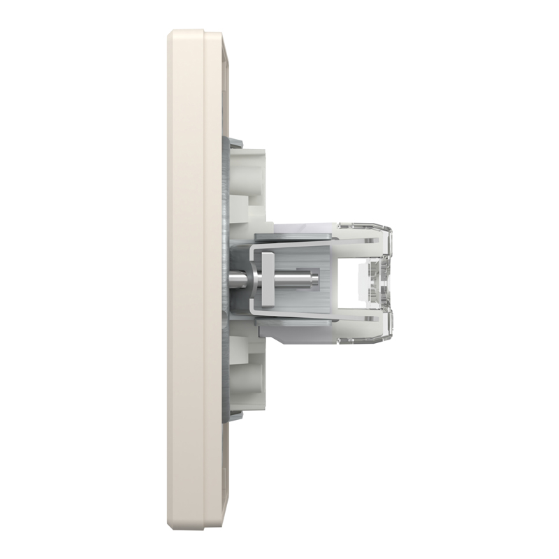 Розетка комп’ютерна подвійна 2×RJ45 UTP Cat 6 з рамкою Schneider Electric Asfora, кремова