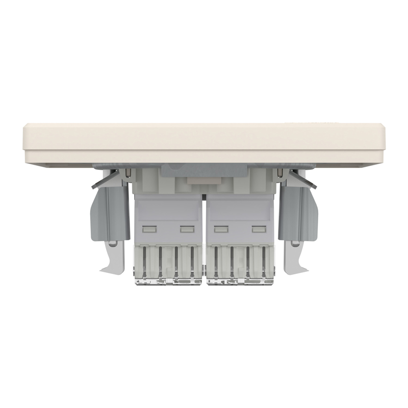 Розетка комп’ютерна подвійна 2×RJ45 UTP Cat 6 з рамкою Schneider Electric Asfora, кремова