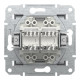 Розетка комп’ютерна подвійна 2×RJ45 UTP Cat 6 без рамки Schneider Electric Asfora, сталь