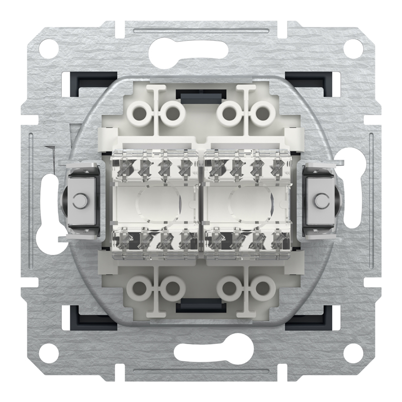 Розетка комп’ютерна подвійна 2×RJ45 UTP Cat 6 без рамки Schneider Electric Asfora, антрацит