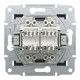 Розетка комп’ютерна подвійна 2×RJ45 UTP Cat 6 без рамки Schneider Electric Asfora, антрацит