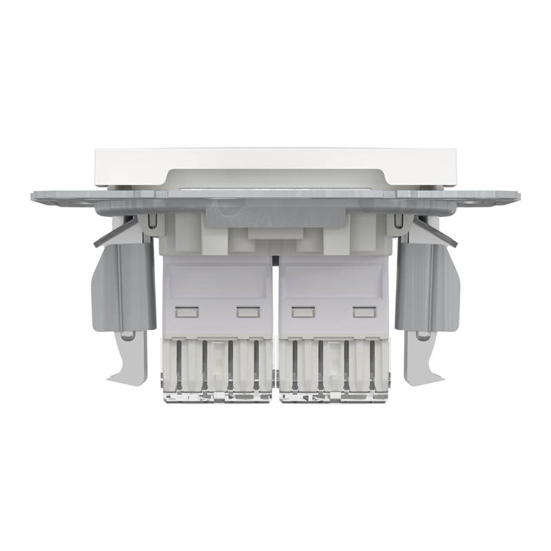 Розетка комп’ютерна подвійна 2×RJ45 UTP Cat 6 без рамки Schneider Electric Asfora, біла