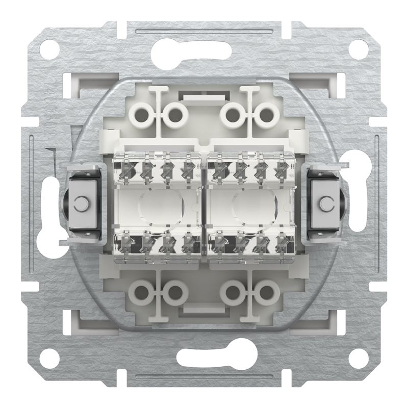 Розетка комп’ютерна подвійна 2×RJ45 UTP Cat 6 без рамки Schneider Electric Asfora, біла
