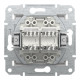 Розетка комп’ютерна подвійна 2×RJ45 UTP Cat 6 без рамки Schneider Electric Asfora, біла