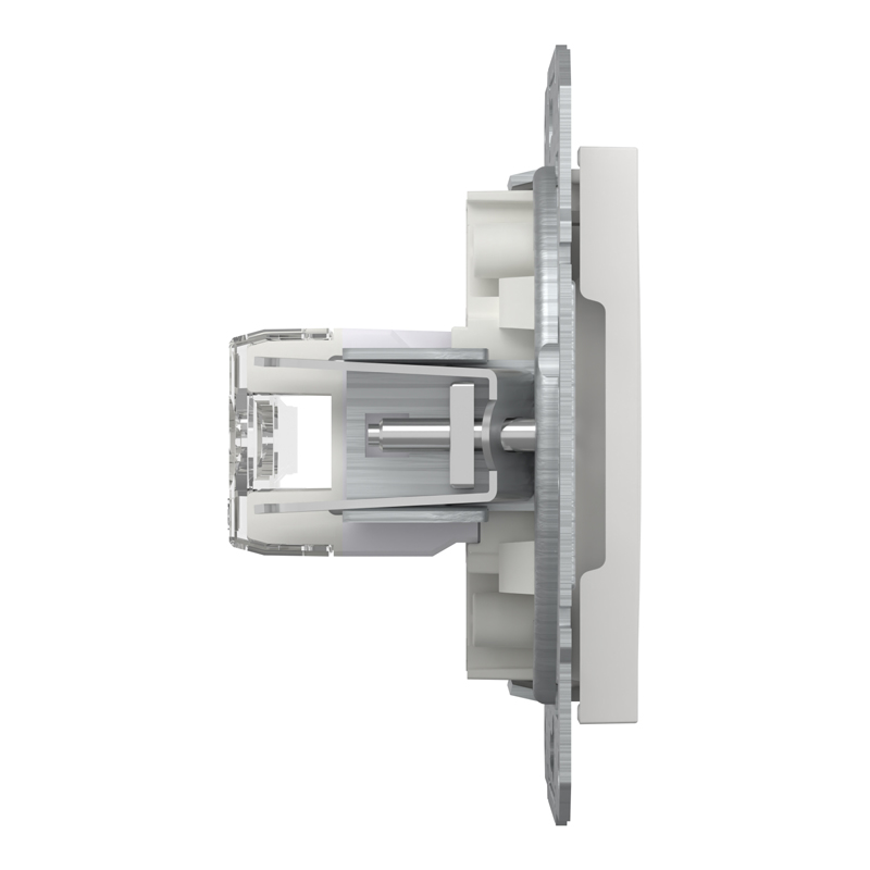 Розетка комп’ютерна подвійна 2×RJ45 UTP Cat 6 без рамки Schneider Electric Asfora, біла