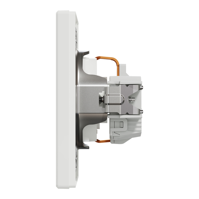 Розетка із заземленням, захисними шторками та рамкою Schneider Electric Asfora, біла