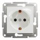 Розетка із заземленням без рамки Schneider Electric Asfora, біла
