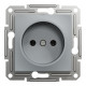 Розетка без заземлення та рамки Schneider Electric Asfora, сталь