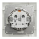 Розетка із заземленням, кришкою та рамкою Schneider Electric Asfora, біла