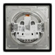 Розетка IP44 із заземленням, кришкою, захисними шторками та рамкою Schneider Electric Asfora, біла