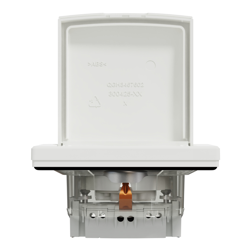Розетка IP44 із заземленням, кришкою, захисними шторками та рамкою Schneider Electric Asfora, біла