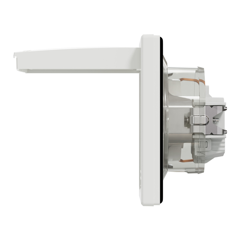 Розетка IP44 із заземленням, кришкою, захисними шторками та рамкою Schneider Electric Asfora, біла