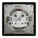 Розетка IP44 із заземленням, кришкою, захисними шторками та рамкою Schneider Electric Asfora, алюміній