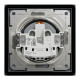 Розетка IP44 із заземленням, кришкою, захисними шторками та рамкою Schneider Electric Asfora, сталь