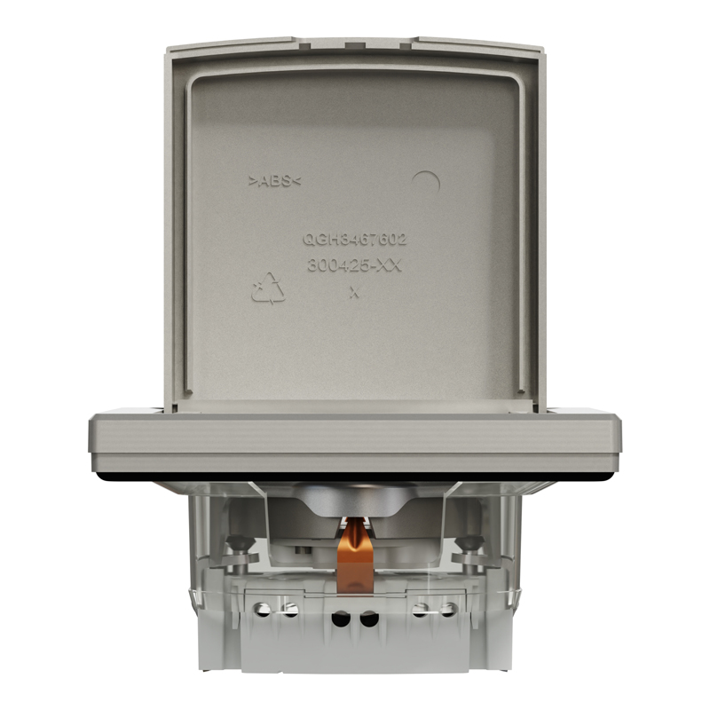 Розетка IP44 із заземленням, кришкою, захисними шторками та рамкою Schneider Electric Asfora, бронза
