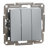 Вимикач триклавішний без рамки Schneider Electric Asfora, сталь