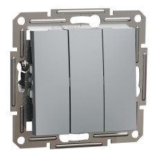 Вимикач триклавішний без рамки Schneider Electric Asfora, сталь