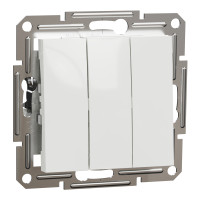 Вимикач триклавішний без рамки Schneider Electric Asfora, білий