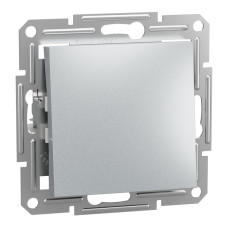 Вимикач одноклавішний самозажимний без рамки Schneider Electric Asfora, алюміній