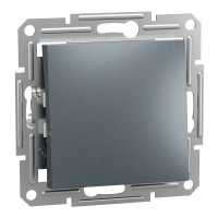Вимикач одноклавішний самозажимний без рамки Schneider Electric Asfora, сталь