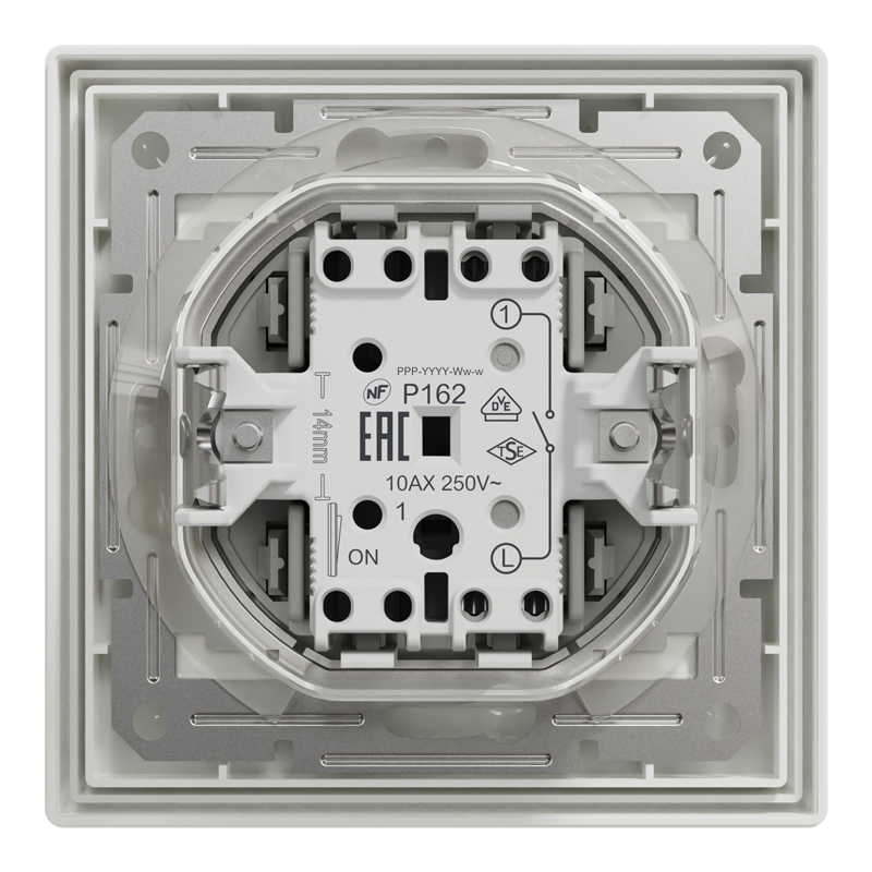 Вимикач одноклавішний самозажимний Schneider Electric Asfora, білий ip44