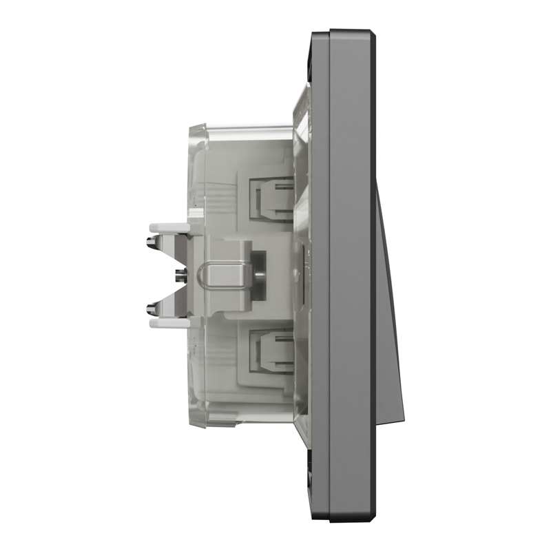 Вимикач одноклавішний самозажимний Schneider Electric Asfora, антрацит ip44