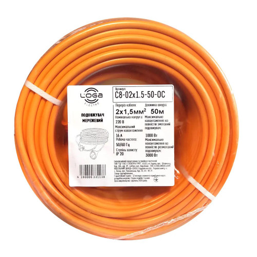 Удлинитель ПВС Папа-Мама 2*1,5 мм2 50 метров