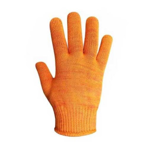 Робочі трикотажні рукавички TOP помаранчеві з ПВХ крапкою