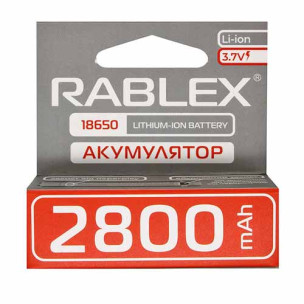 Аккумулятор Rablex 18650 Li-ion 3.7 V 2800mAh 1xBL с защитой