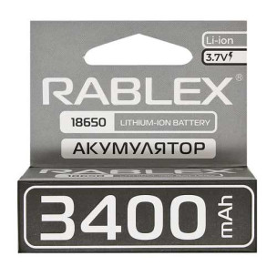 Акумулятор Rablex 18650 Li-ion 3.7V 3400mAh 1xBL